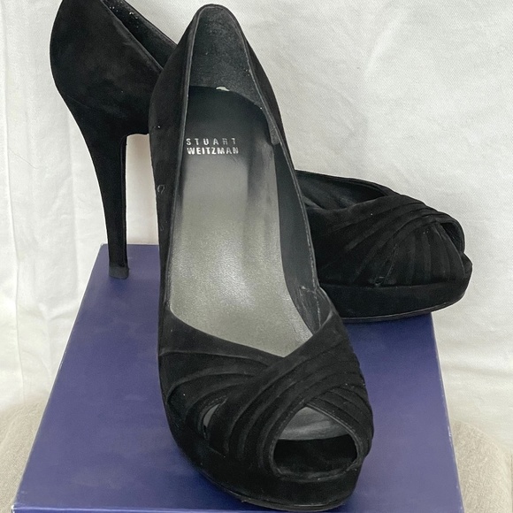 Stuart Weitzman Extra Peep Toe Platform Pumps - Picture 1 of 5